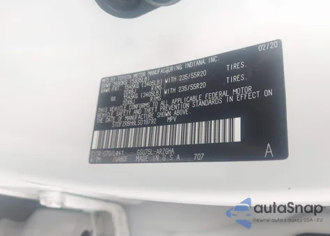 2020 Toyota Highlander Platinum from USA, damaged, VIN 5TDFZRBH8LS019792